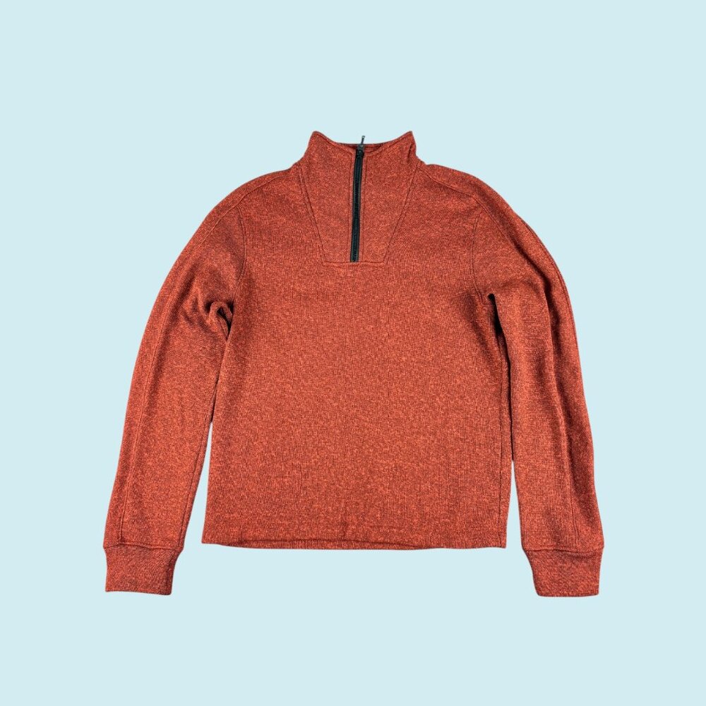 Banana Republic Factory Sweater Men's Large 1/4 zip Marled Fleece Pullover